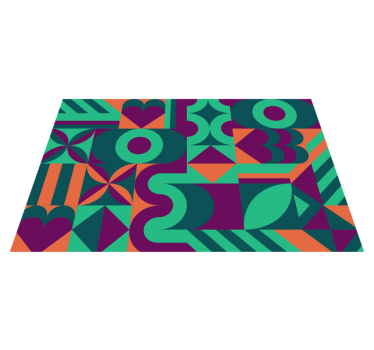 Färgade geometriska mönster moderna vinylplattformar - Tenstickers