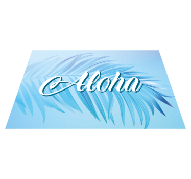 Aloha palm leaves bordstabletter texter - Tenstickers