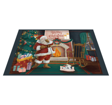 Julhus med santa julbordsmattor - Tenstickers