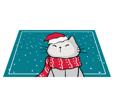 Rolig katt jul design julbordsmattor - Tenstickers