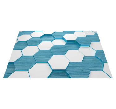 Bordstabletter modernt hexagonalt blått mönster - Tenstickers