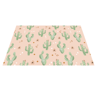 Kaktus och blommor mönster moderna vinylplattformar - Tenstickers