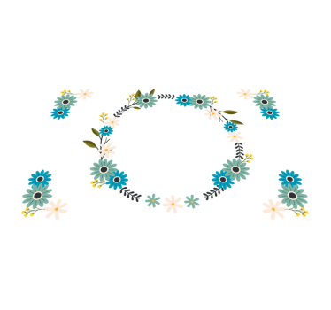 Bordstabletter original blommig ramaccent - Tenstickers