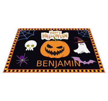 Barn halloween mönster med namn halloween bordsmattor - Tenstickers