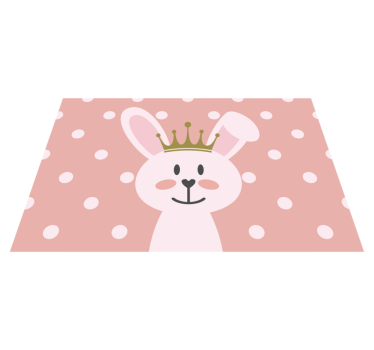 Prinsessan kanin med krona barn matta - Tenstickers