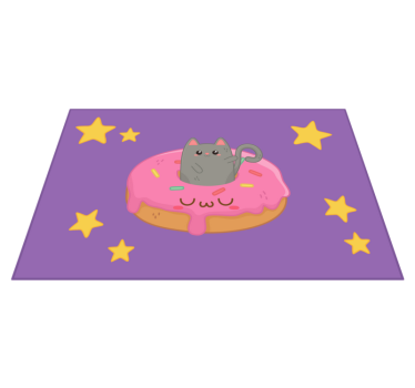 Katt och munk barn matta - Tenstickers
