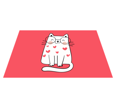 Härlig leende kattbarnbordsmatta - Tenstickers
