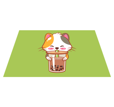 Katt dricka choklad barn matta - Tenstickers