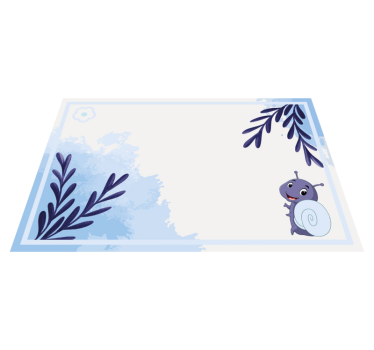 Blå blomma och snigel original vinylplattformar - Tenstickers