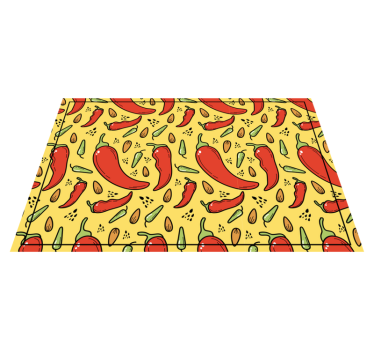 Röda chili mönster original vinyl bordstabletter - Tenstickers