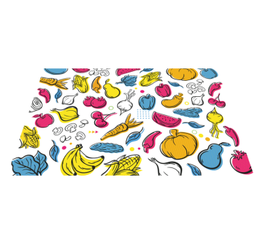 Bordstabletter original färgglada grönsaks mönster - Tenstickers