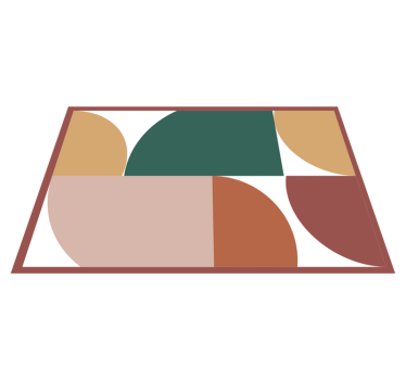 Bordstabletter modernt geometriska färgsegment - Tenstickers