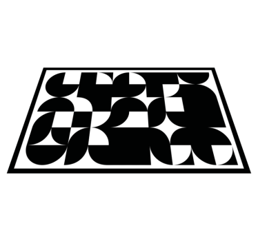 Svart geometriskt mönster bordstablett - Tenstickers