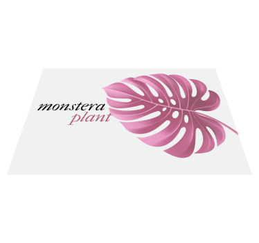 Rosa minimalistiska monstera citat vinyl bordstabletter - Tenstickers