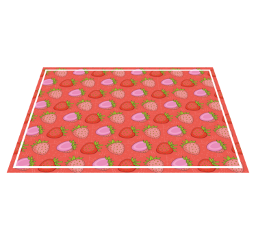 Söta rosa jordgubbar moderna vinylplattformar - Tenstickers