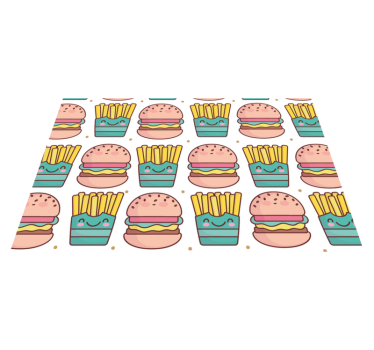 Pommes frites och hamburgare moderna vinylplattformar - Tenstickers