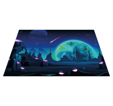Cosmic landscape scene bordstabletter modernt - Tenstickers