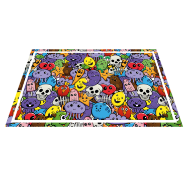 Abstrakt tecknad design original vinyl bordstabletter - Tenstickers
