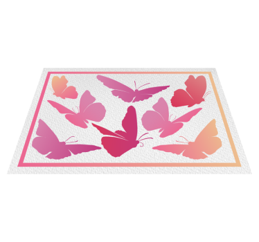 Rosa fjärilar siluett fjäril bordsmattor - Tenstickers