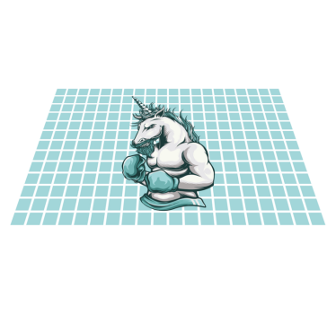 Träning gym unicorn tecknad original vinyl bordstabletter - Tenstickers