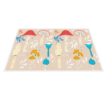 Klassiska svampar beige bakgrund original vinyl bordstabletter - Tenstickers