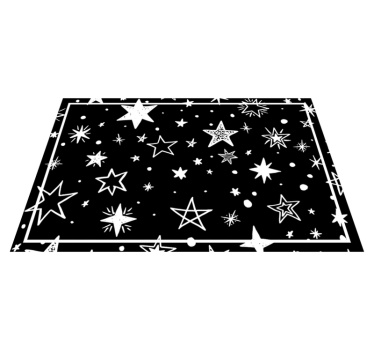 Svart stjärna mönster vit bakgrund original vinyl bordstabletter - Tenstickers