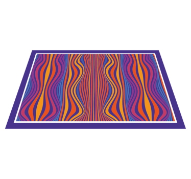 Psykedeliska groovy linjer original vinylunderlägg - Tenstickers