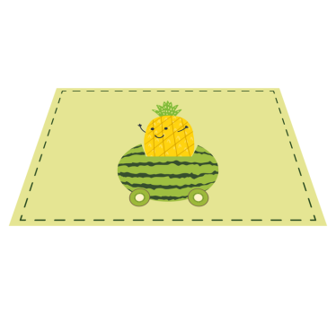 Rolig ananas i en vattenmelon bil barn bordsmatta - Tenstickers
