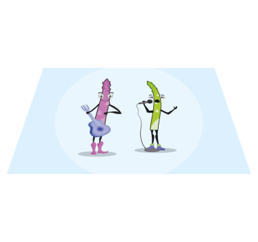 Musikaliska grönsaksfigurer bordstabletter barnen - Tenstickers