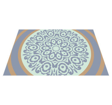 Blå och beige cercle fiber imiterade vinyl bordstabletter - Tenstickers