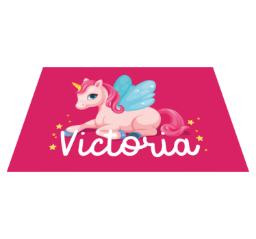 Roliga rosa glada enhörning personliga bordsmattor - Tenstickers