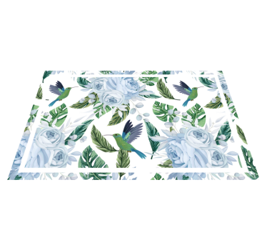 Bordstabletter modernt med blommig kolibri mönster - Tenstickers