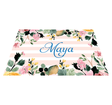 Bordstabletter med namn floral anpassad namn - Tenstickers