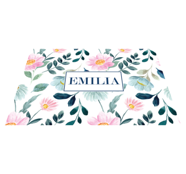 Bordstabletter med namn personlig blommig placering - Tenstickers