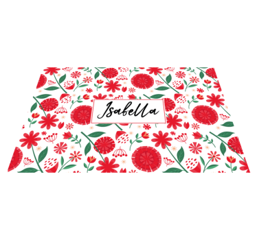 Bordstabletter med namn floral namn konst - Tenstickers