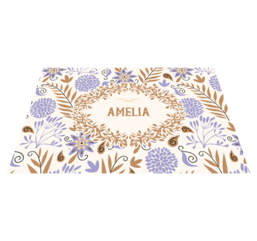 Bordstabletter med namn blommönster - Tenstickers