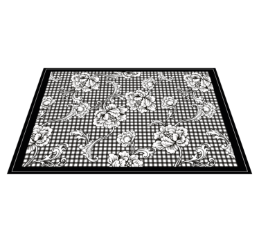 Eleganta bordstabletter i svart och vit gingham - Tenstickers