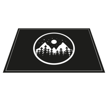 Bordstabletter modernt bergslandskap cirkel - Tenstickers