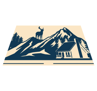 Grand mountain landscape bordstabletter original - Tenstickers