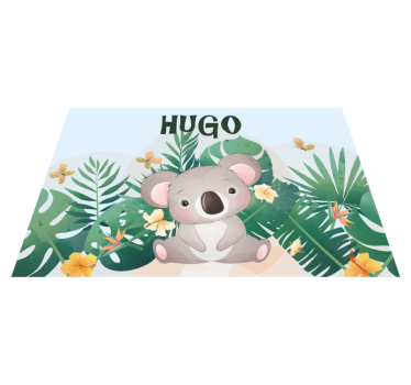 Söt koala för pojke med namn barn bordsmatta - Tenstickers