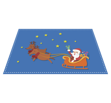 Tecknad tomte i hans släd julbordsmattor - Tenstickers