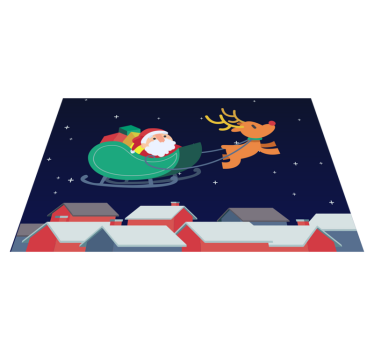Jultomten på sin släde med renar julbordsmattor - Tenstickers
