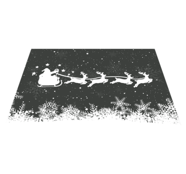 Svartvita tomtemattor med jultomte - Tenstickers