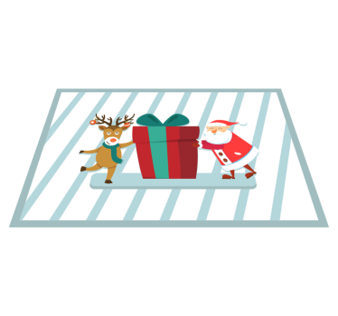 Chibi santa och ren julbordsmattor - Tenstickers