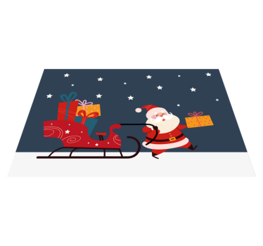 Tecknad släde med gåvor santa julbordsmattor - Tenstickers