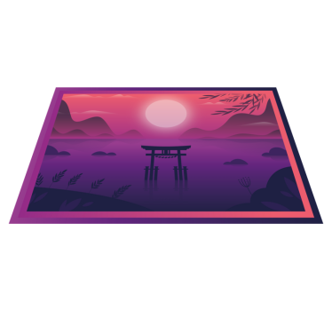 Serene sunset landscape bordstabletter modernt - Tenstickers