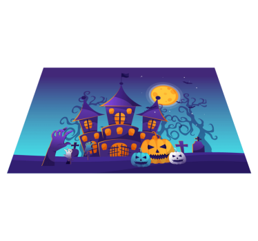 Bordstabletter halloween spökligt slott motiv - Tenstickers