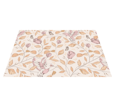 Tulpanmönster beige färger eleganta bordstabletter - Tenstickers