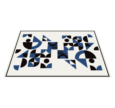 Bordstabletter modernt geometriska blå mönster - Tenstickers