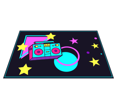 Bordstabletter original färgglad retro boom box - Tenstickers